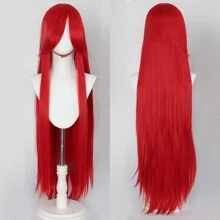 40英寸短款合成假发，带刘海，男女通用，适合男士佩戴，层次感直发，无胶耐热纤维，高密度，外观自然