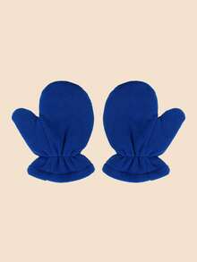 1 Cặp Găng tay dày giữ ấm mùa đông màu trơn cho trẻ em từ 3-8 tuổi, thích hợp sử dụng hàng ngày - 1Pair - Xem 5