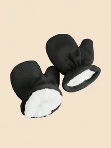 1 Cặp Găng tay dày giữ ấm mùa đông màu trơn cho trẻ em từ 3-8 tuổi, thích hợp sử dụng hàng ngày - 1Pair - Xem 3