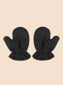 1 Cặp Găng tay dày giữ ấm mùa đông màu trơn cho trẻ em từ 3-8 tuổi, thích hợp sử dụng hàng ngày - 1Pair - Xem 2