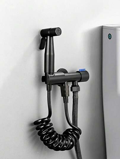 高压手持式坐浴盆喷雾器套装，不锈钢浴室坐浴盆喷雾套件（带软管，用于女性清洗），马桶坐浴盆附件，壁挂式，无需电力，浴室配件 家居浴室装饰 秋季装饰