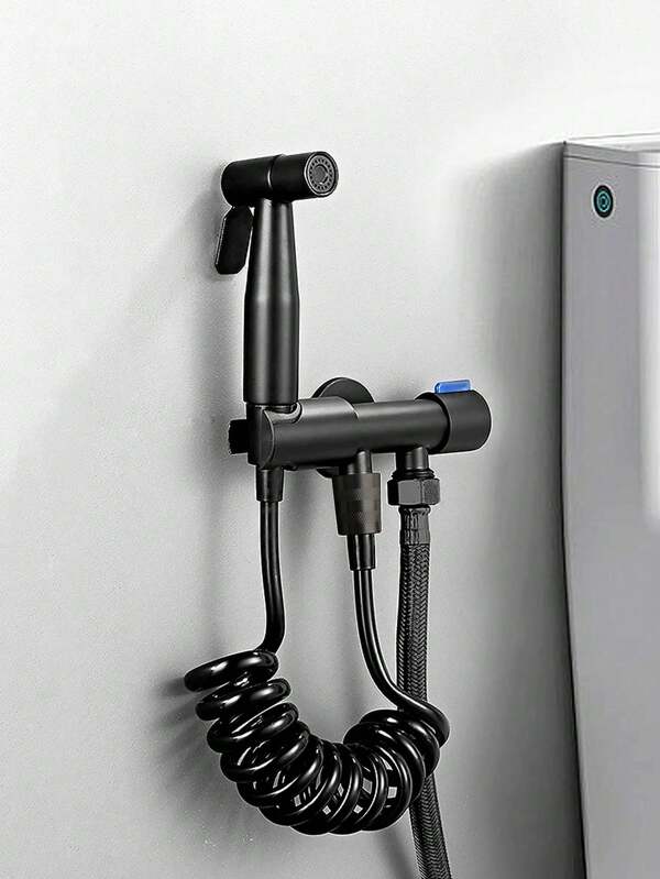 Juego de rociador manual de bidé de alta presión, kit de rociador de bidé de acero inoxidable para el aseo femenino, accesorio de bidé para inodoro, montado en la pared, sin necesidad de electricidad, accesorios de baño, decoración de baño para el hogar en verano