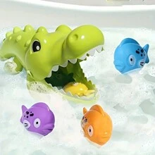 Baby Toys Bath Toy Big Crocodile Water Playset - Interactive Educational Bath Toy With Random Color, Creative Design, And Fun Feeding Action For Kids