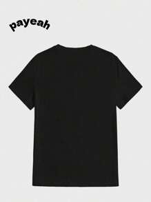 Payeah  Scary Movie Characters Casual Digital Print  Pure Heavy Cotton T Shirt - 黑色 - 查看 2