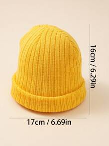 1pc Baby Candy-Colored Stripe Knit Beanie Hat, Soft And Warm For Infant Boys And Girls, Autumn/Winter - Children's Hoodies - View 3