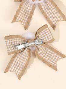 2 Stücke Bären Haarspangen aus Polyester Gros de Tours Schleifenband, Haarstyling-Clip, süße Bären Haarspangen für Kleinkind Mädchen Kinder Accessoires - Verschiedenfarbig - Übersicht 5