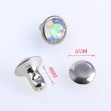 100pcs 8mm White Rhinestone With Silver Border Diy Shoe, Hat, Belt & Backpack Accessories - White - View 2