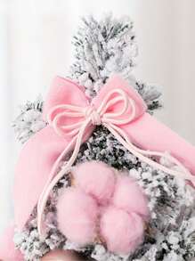 1pc Pink Mini Christmas Tree Ornament Decoration For Tabletop, Party Decor
