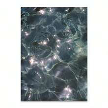 1 件蓝棕色闪光海面风景海报印刷墙面艺术画帆布画客厅家居装饰礼物无框 - 彩色 - 查看 9