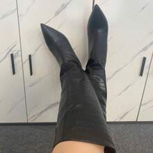 Women's Fashion Pointed Toe Over-The-Knee Tall Boots, Suitable For Daily Wear