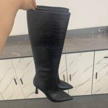 Women's Fashion Pointed Toe Over-The-Knee Tall Boots, Suitable For Daily Wear