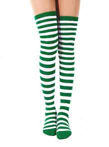 1 双圣诞红白/红绿条纹过膝/过膝袜，适合女士，角色扮演动漫服装配饰，适合派对、聚会和角色扮演 - 常規款 - 查看 13