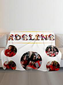 1pc Custom Christmas Gifts Photo Name Blanket For Bed ,Custom Image Bedding Blanket, Personalized Christmas Gifts Blanket Funny Design With Photos ,Personalized Photo Blanket,Best Friend Blanket,Family Gift,Birthday Gifts,Gift For Family/Friend/Girlfriend/Boyfriend