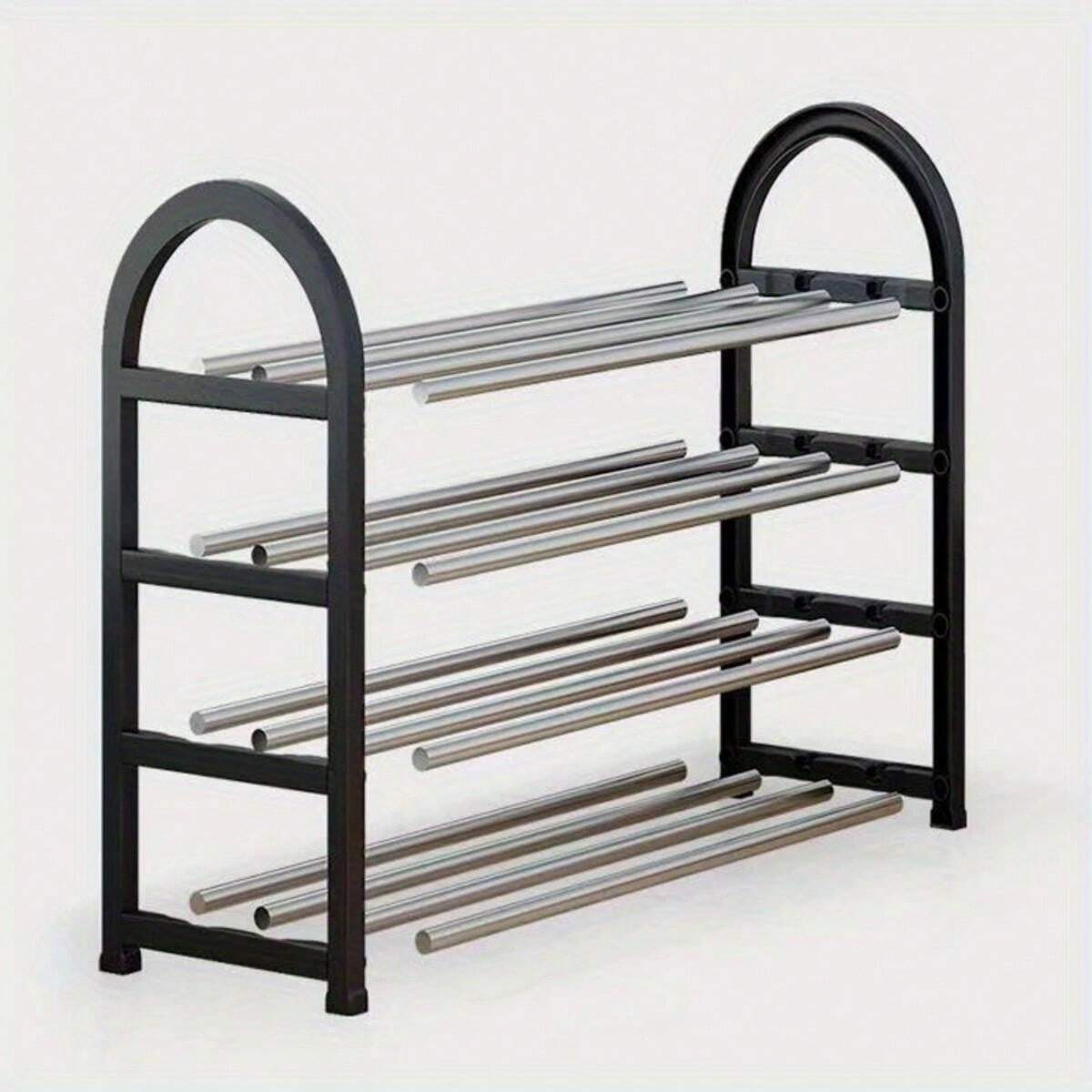 4Tier Stackable Stainless Steel Shoe Rack Organizer, SpaceSaving