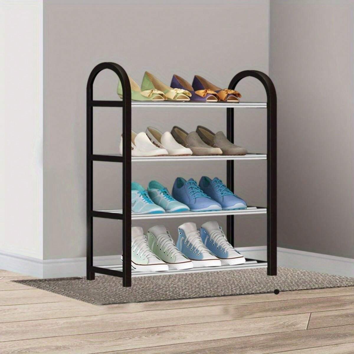 4Tier Stackable Stainless Steel Shoe Rack Organizer, SpaceSaving