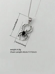 1 PC Charm Cubic Zirconia Spider Necklace Pendant For Women Halloween Jewelry