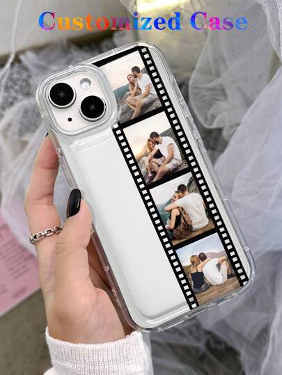 1pc Personalized Vintage Film Photo Design Thick Anti-Fall Transparent Phone Case, Suitable For Women To Store Commemorative Photo, Couple Photo, Family Photo, Landscape, Wedding Photo, Holiday Gifts For Couples, Friend, Family Member, Fits For 11 12 13 14 15 16 Pro Max, S25 S24 S23 S22 S21 S20 Ultra, A13 A14 A15 A16 A53 A54 A55 A73 A33 A34