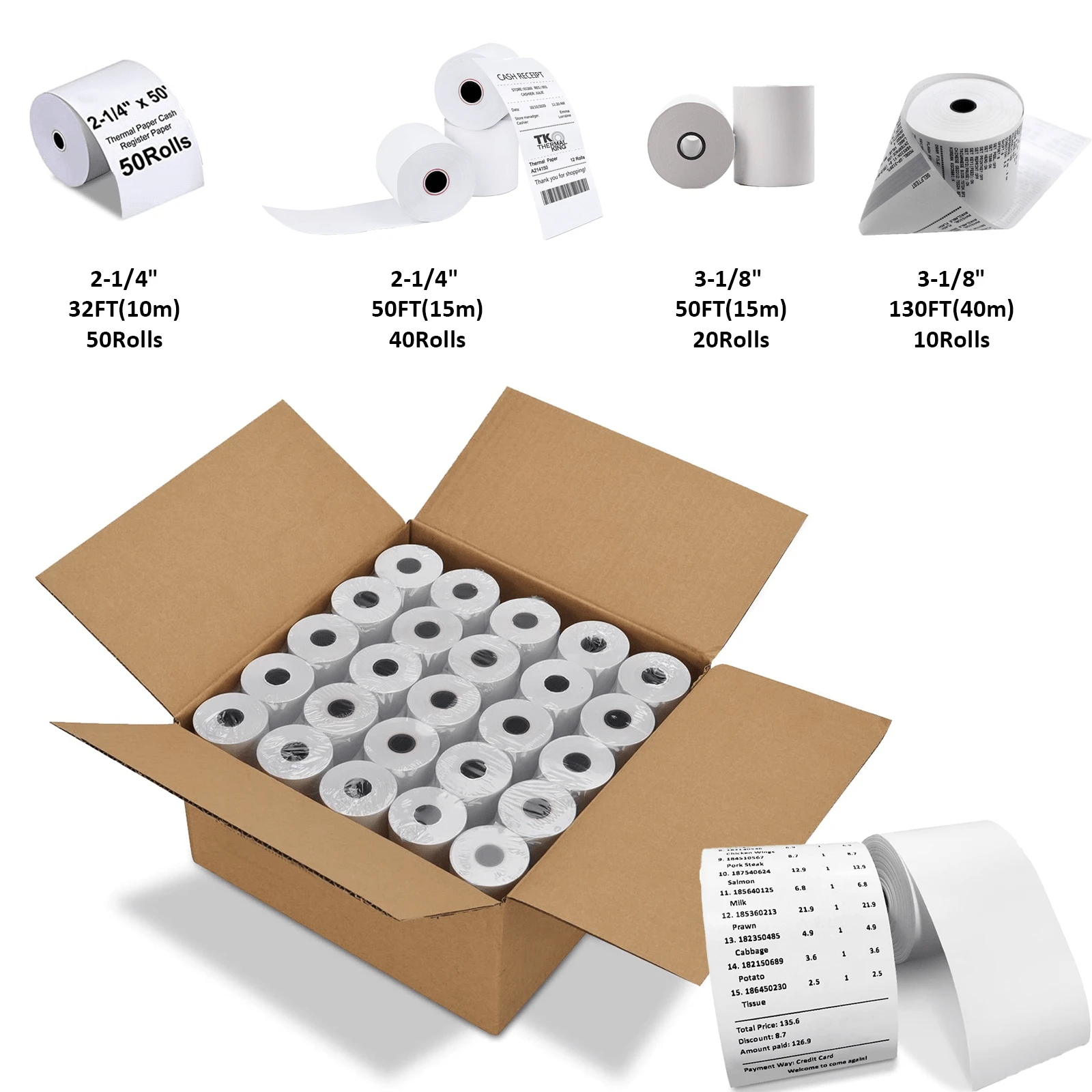 Thermal Paper Cash Register POS Receipt Paper For Credit Card Machine