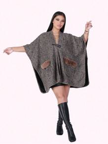 1 chiếc áo khoác gió lót nhiệt cổ lông mùa đông cho nữ, thời trang, ấm áp và chống gió, thích hợp để mặc hàng ngày, dự tiệc, lễ hội và nghỉ mát vào mùa đông - khăn choàng nhiều màu - Xem 12