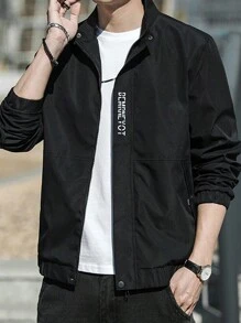 Primavera y otoño de cuello alto chaqueta de los hombres chaqueta casual de los hombres jóvenes deportes versátiles tops en la de la ropa nueva - Negro - Ver 4