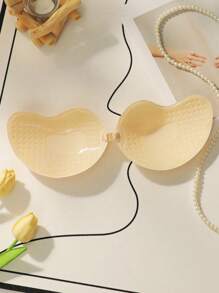 无肩带粘性胸罩，加大码，芒果面料罩杯，女士硅胶胸贴，塑形乳沟，露背连衣裙，婚纱内衣 - 卡其色 - 查看 2