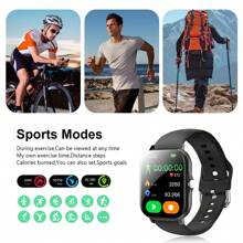 全新热销 1 件装硅胶表带男士智能手表，支持拨号/接听电话、计步器、卡路里燃烧跟踪、闹钟、来电和消息提醒，1.83 英寸全触摸屏，兼容 Android 和 IOS，超值礼物 - 多色 - 查看 7