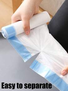 1 件抽绳垃圾袋，家用抽绳袋，自动封口，加厚背心式一次性办公塑料袋，每卷 15 个 - 彩色 - 查看 6