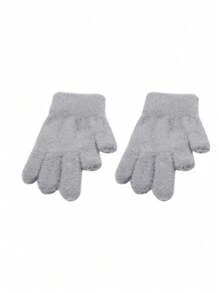 1双时尚暖露两指手套学生书写手套加绒加厚防寒手套 - 彩色 - 查看 3