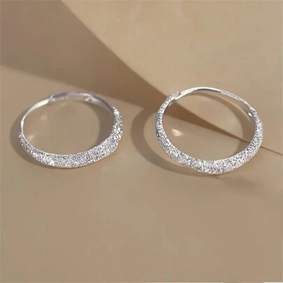 1pc Starry River Shiny Glitter Hoop Earrings Frosted Shiny Hoop Earrings Valentine's Day Mother's Day Jewelry Christmas Gifts,Mom,Mother,Mother's Day,Gift