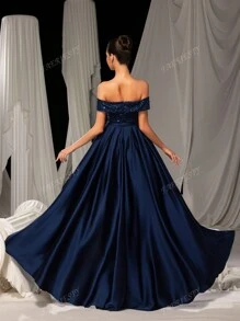 Faeriesty Elegant Shimmering Sequin-Satin Evening Gown With Side-Slit Design | Luxury Gala Look For Weddings, Parties Or High-End Events Party Dress Wedding Guest Dress Formal Dress Evening Dress