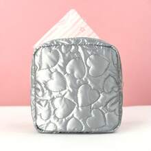 1 件可爱女士卫生巾袋 - 轻便安全的化妆品收纳袋 - 时尚简约爱系列洗漱旅行盒 - 彩色 - 查看 4