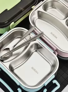 1Pc Leak-Proof Stainless Steel Lunch Box With 2/3/4Compartments - Durable, Easy-Clean Bento Container For Students & Office Workers - Multicolor - View 6