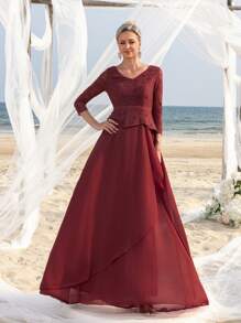 Mother Of The Bride Dresses - Rust Brown - View 2