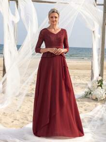 Mother Of The Bride Dresses - Rust Brown - View 7