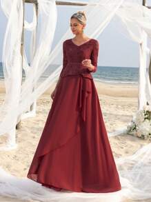 Mother Of The Bride Dresses - Rust Brown - View 6