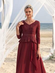 Mother Of The Bride Dresses - Rust Brown - View 8