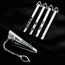 男士商务水晶金属腰带钻石领夹潮流领带夹正式时尚简约领夹 - 彩色 - 查看 6