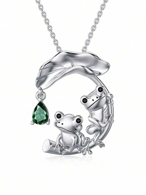 1pc Fashionable Multi-Color Frog Pendant Necklace, Suitable For Women's Daily Wear, Girlfriend, Wife, Couples, Friend Birthday, Anniversary, Romantic Gift