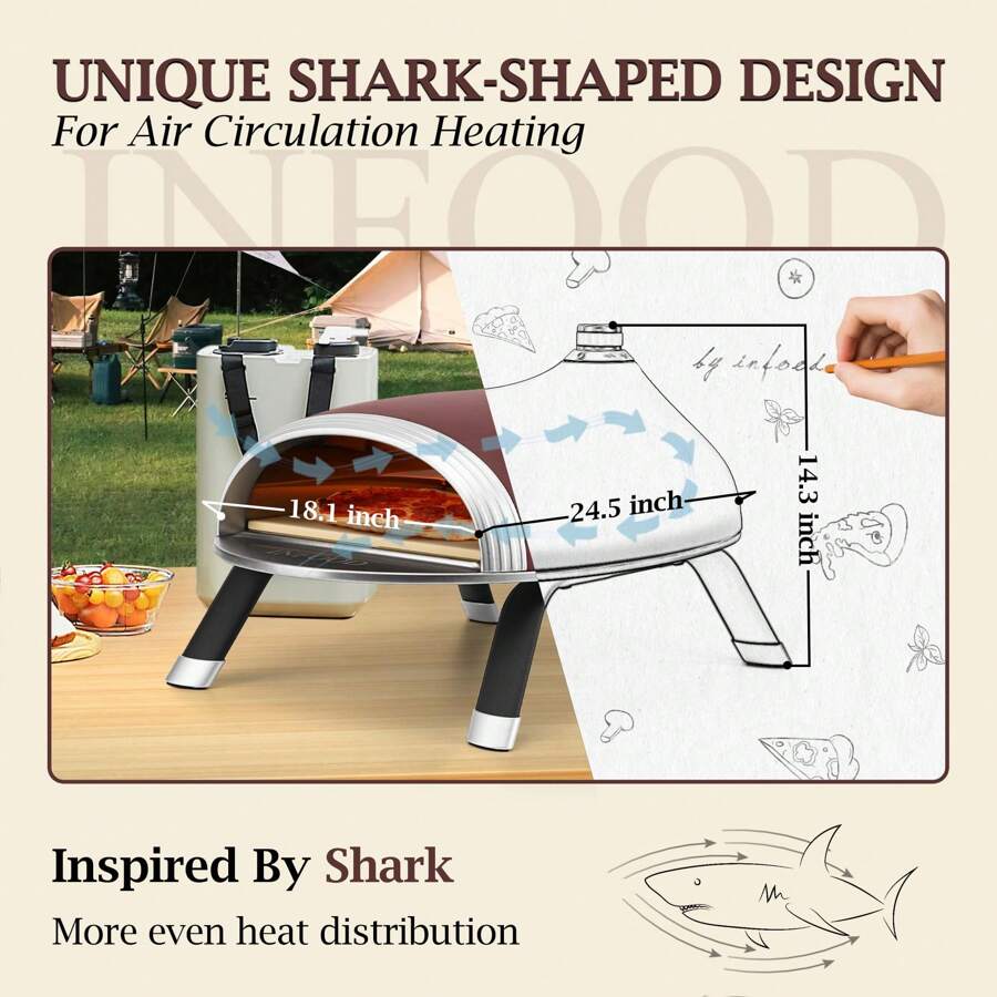 Outdoor Pizza Oven, Gas Pizza Oven, Portable Pizza Oven With Removable