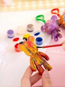 1 Bộ sơn Acrylic Mini màu ngẫu nhiên, Bộ sơn có thể giặt được, Màu ngẫu nhiên và cọ sơn, Gói số lượng lớn Que sơn Acrylic thích hợp làm quà tặng cho lớp học, tiệc tại nhà - Nhiều màu - Xem 5