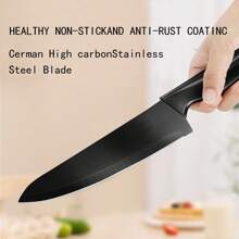 Knife Sets For Kitchen With Block, HUNTER.DUAL 15 Pcs Kitchen Knife Set With Block Self Sharpening, Dishwasher Safe, Anti-Slip Handle, Black