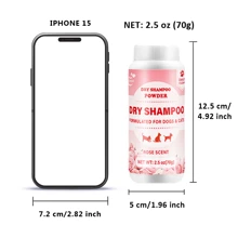 Dog Dry Shampoo Powder & Conditioner For Cats & Dogs, Rose Scented, No-Rinse, Odor Control Formula, Refresh Your Dog's Coat, No-Rinse, Odor Control Formula