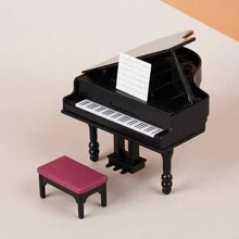 Dollhouse Miniature Upright Piano Furniture Model, Photography Prop - Multicolor - View 4