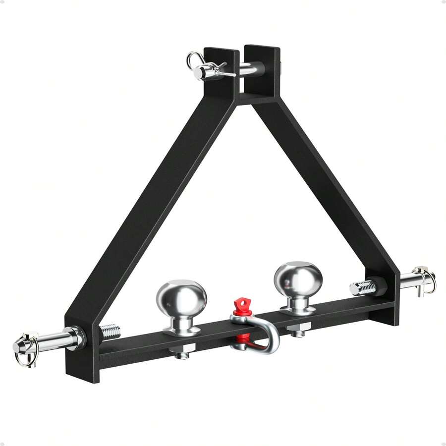 3 Point Hitch Receiver With 2" Trailer Hitch Balls, Category 1