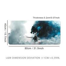 Alfombrilla de ratón con diseño de samurái japonés y lobo de anime, extra grande para escritorio, impresión HD, personalización precisa, disponible en varios tamaños, base de goma antideslizante de alta calidad, costura en todo el borde, adecuada para uso doméstico y oficina, gran regalo para amigos - dibujos animados - Ver 14