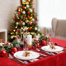 4 pièces/1 pièce Sets de table en lin imprimé de bonhomme de neige, flocons de neige, lettres pour Noël. Tapis de table décoratifs pour fête de Noël