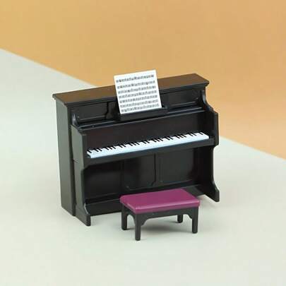 Dollhouse Miniature Upright Piano Furniture Model, Photography Prop