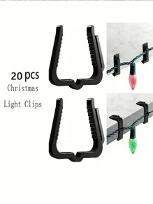 10/20/30/50 Pieces Of Christmas Light Hook, Waterproof Plastic Outdoor Festival Light Clip, Used For Christmas Party Decoration Roof Drainage Ditch Fence Eaves - Multicolor - View 13