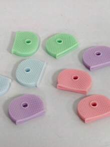 5pcs Pack Colorful Silicone Elastic Key Covers, Waterproof PVC Key Caps Identifiers, Random Colors