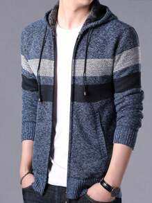 Zipper Jacket With Pocket, Comfortable And Warm Long-Sleeved Jacket, Suitable For Daily Commuting, Street, Outdoor, Travel, Fitness And Casual Wear. - 藍色 - 查看 6